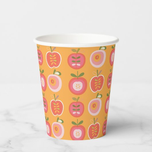 Whimsical Schattigee Apple Pattern Baby shower Papieren Bekers (Achterkant)