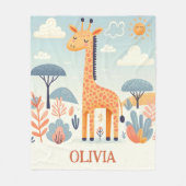 Whimsical Schattigee Giraffe in Savanna Fleece Deken (Voorkant)