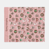 Whimsical Schattigee kerstkoekjes aangepaste winte Fleece Deken (Voorkant (Horizontaal))