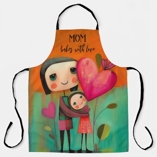Whimsical Schattigee moeder bakt met liefde Schort (Voorkant)
