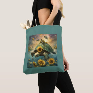 Whimsical Schildpadden en Zonnebloemen winkelen Draagtas