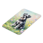 Whimsical Schnauzer with Easter Eggs Flexible Magneet (Linkerzijde)