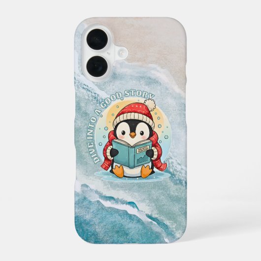 Whimsical Scholar Penguin iPhone 16 Slim Fit Case iPhone 16 Hoesje (Achterkant)