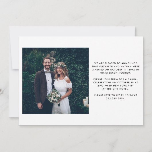 Whimsical Script | Aankondiging van foto-elopehuwe (Achterkant)