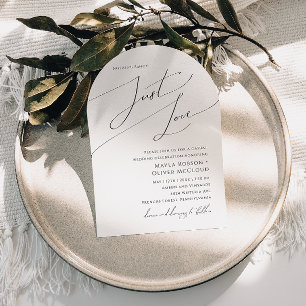 Whimsical Script Arch houdt gewoon van trouwen Kaart