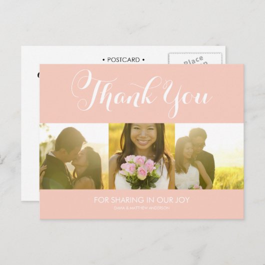 WHIMSICAL SCRIPT | BEDANKT DANK U BRIEFKAART (Voorkant / Achterkant)