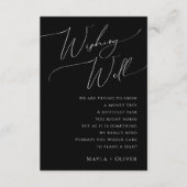 Whimsical Script Black Weduwen goed Informatiekaartje (Voorkant)