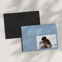 Whimsical Script | Blauw horizontaal sparen de dat