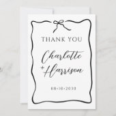 Whimsical Script Border Wedding Bedankkaart (Voorkant)