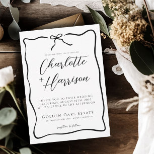 Whimsical Script Border Wedding Kaart