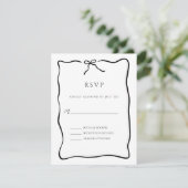 Whimsical Script Border Wedding RSVP Kaartje (Staand voorkant)
