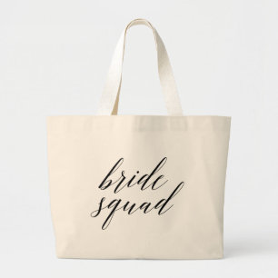 Whimsical Script Bride Squad Bachelorette Canvas t Grote Tote Bag