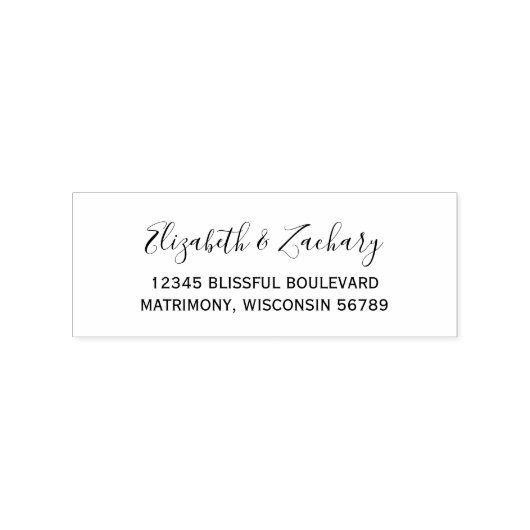 Whimsical Script Bruiloft Retouradres Rubberstempel (Afrduk)