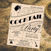 Whimsical script cocktail party uitnodiging