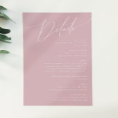 Whimsical Script | Details van het Roos Informatiekaartje