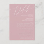 Whimsical Script | Details van het Roos Informatiekaartje (Voorkant)