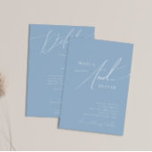 Whimsical Script | Dusty Blue All-in-One Weddensch Kaart