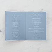 Whimsical Script | Dusty Blue Folded Wedding Programma (Binnen)
