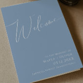 Whimsical Script | Dusty Blue Folded Wedding Programma
