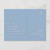 Whimsical Script | Dusty Blue Song Request RSVP Briefkaart (Achterkant)