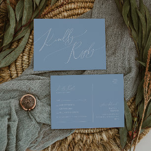 Whimsical Script   Dusty Blue Song Request RSVP Briefkaart