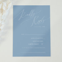 Whimsical Script Dusty Blue Song Request RSVP-kaar