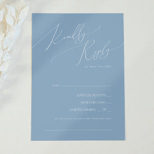 Whimsical Script Dusty Blue Song Request RSVP-kaar RSVP Kaartje