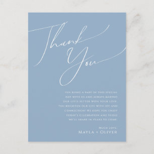 Whimsical Script   Dusty Blue Table Bedankt voor j Briefkaart