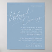 Whimsical Script | Dusty Blue Unplugged Ceremony Poster (Voorkant)