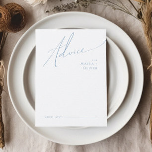 Whimsical Script   Dusty Blue Wedding Advieskaart