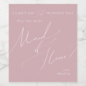 Whimsical Script Dusty Roos, gemaakt van het eervo Wijn Etiket (Enkel label)