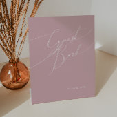 Whimsical Script | Dusty Roos Guest Book Reclamebord Met Voetstuk
