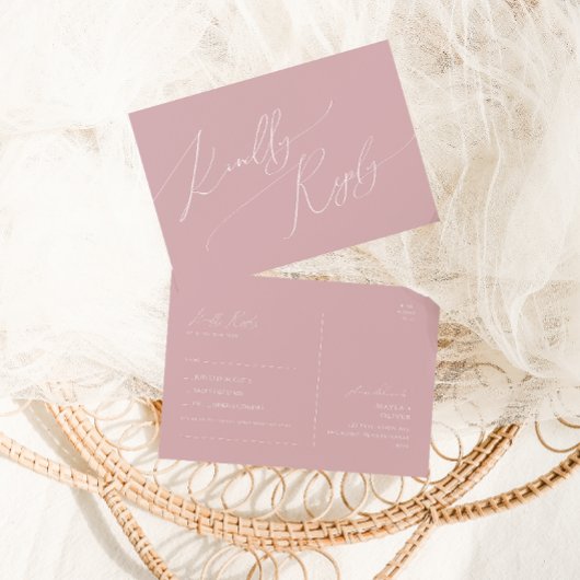 Whimsical Script | Dusty Roos Song Request RSVP Briefkaart