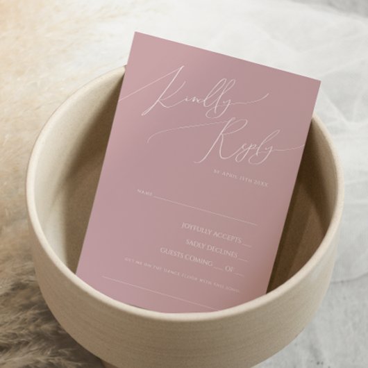 Whimsical Script Dusty Roos Song Request RSVP-kaar RSVP Kaartje