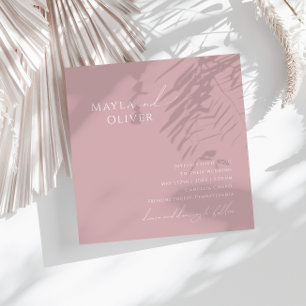 Whimsical Script   Dusty Roos Square Weddenschap Kaart