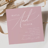 Whimsical Script | Dusty Roos Square Weddenschap Kaart