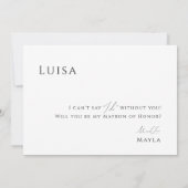 Whimsical Script Faded Photo Matron of Honor Kaart (Achterkant)