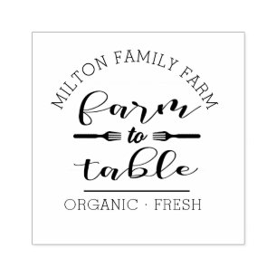 Whimsical script famhouse productstempel 	rubberstempel