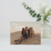 Whimsical Script Foto Moderne Kerstmis Feestdagenkaart (Staand voorkant)