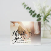 Whimsical Script Full Photo Weddenschap Hartelijk Briefkaart (Staand voorkant)