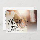 Whimsical Script Full Photo Weddenschap Hartelijk Briefkaart (Voorkant / Achterkant)