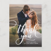 Whimsical Script Full Photo Weddenschap Hartelijk Briefkaart (Voorkant)