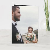 Whimsical Script Full Photo Weddenschap Hartelijk Folie Wenskaart (Achterkant)