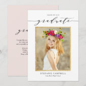 Whimsical Script Glitter Afstudeerklas 2026 Aankondiging (Voorkant / Achterkant)
