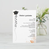 Whimsical script Graduation party diner menu (Staand voorkant)