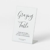 Whimsical Script Grazing Tafel Bruiloft Reclamebord Met Voetstuk (Voorkant)