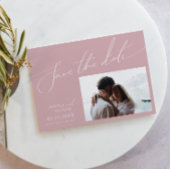 Whimsical Script | Horizontaal Roos in puin Save The Date