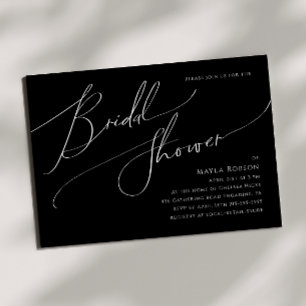 Whimsical Script Horizontaal zwart Vrijgezellenf Kaart