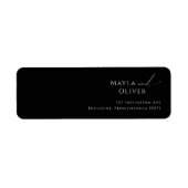 Whimsical Script | Label zwart retouradres (Voorkant)