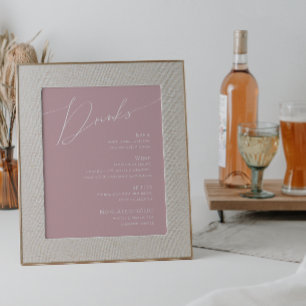 Whimsical Script Menu Stusty Roos Wedding Drinke Poster